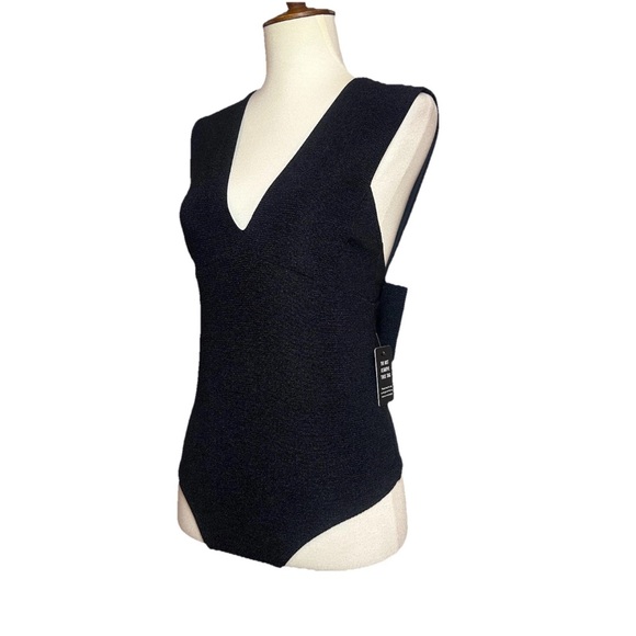 Express Bodysuit Sleeveless Black Bow Accent Party Holiday Women’s Size S NWT - Picture 1 of 9